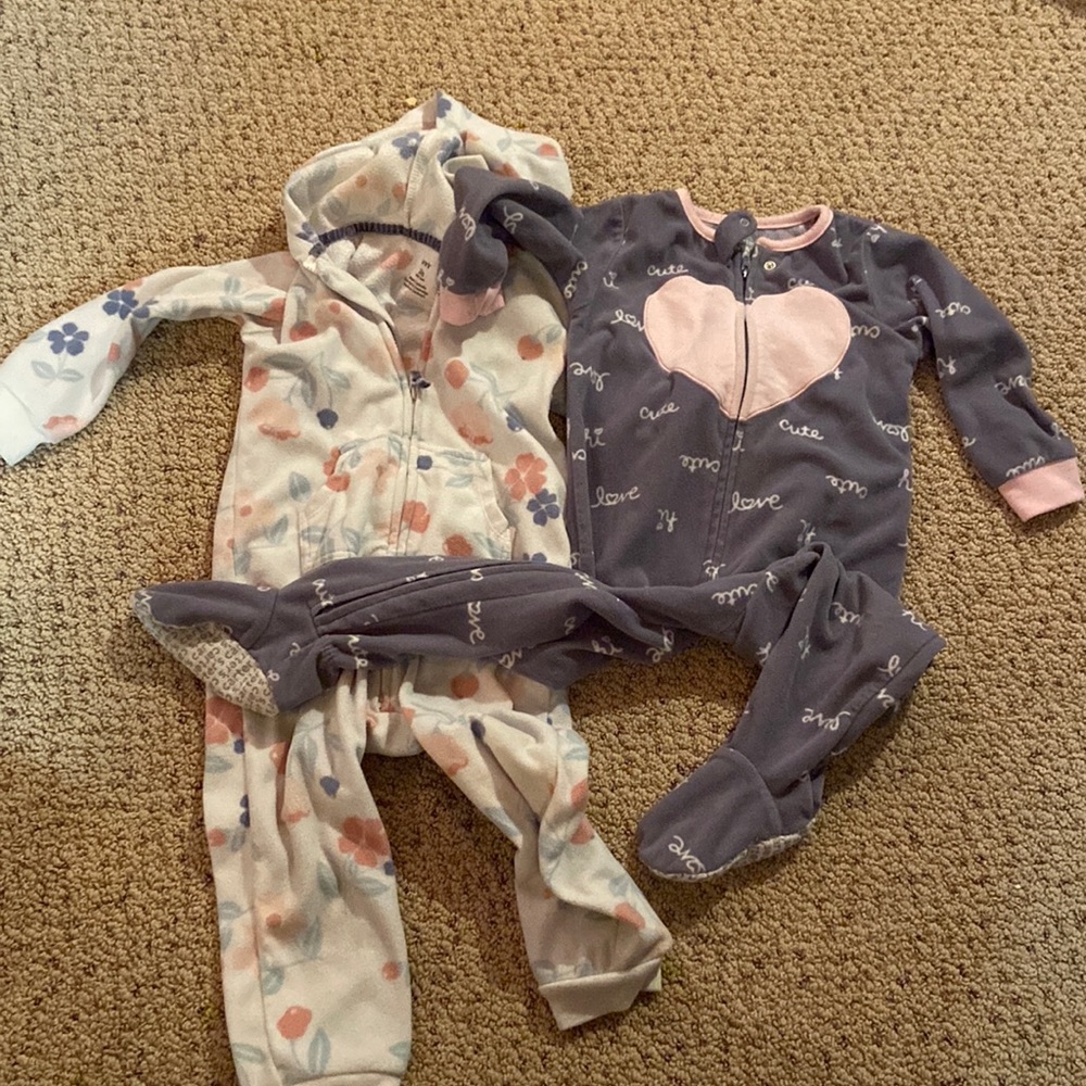 24 month fleece Carter girl pajamas